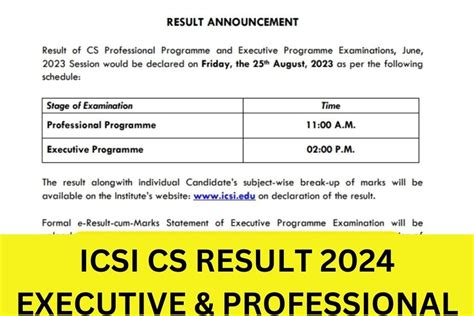 cs result 2024 percentage|ICSI CS Executive, Professional Result 2024 Declared; Get Direct .